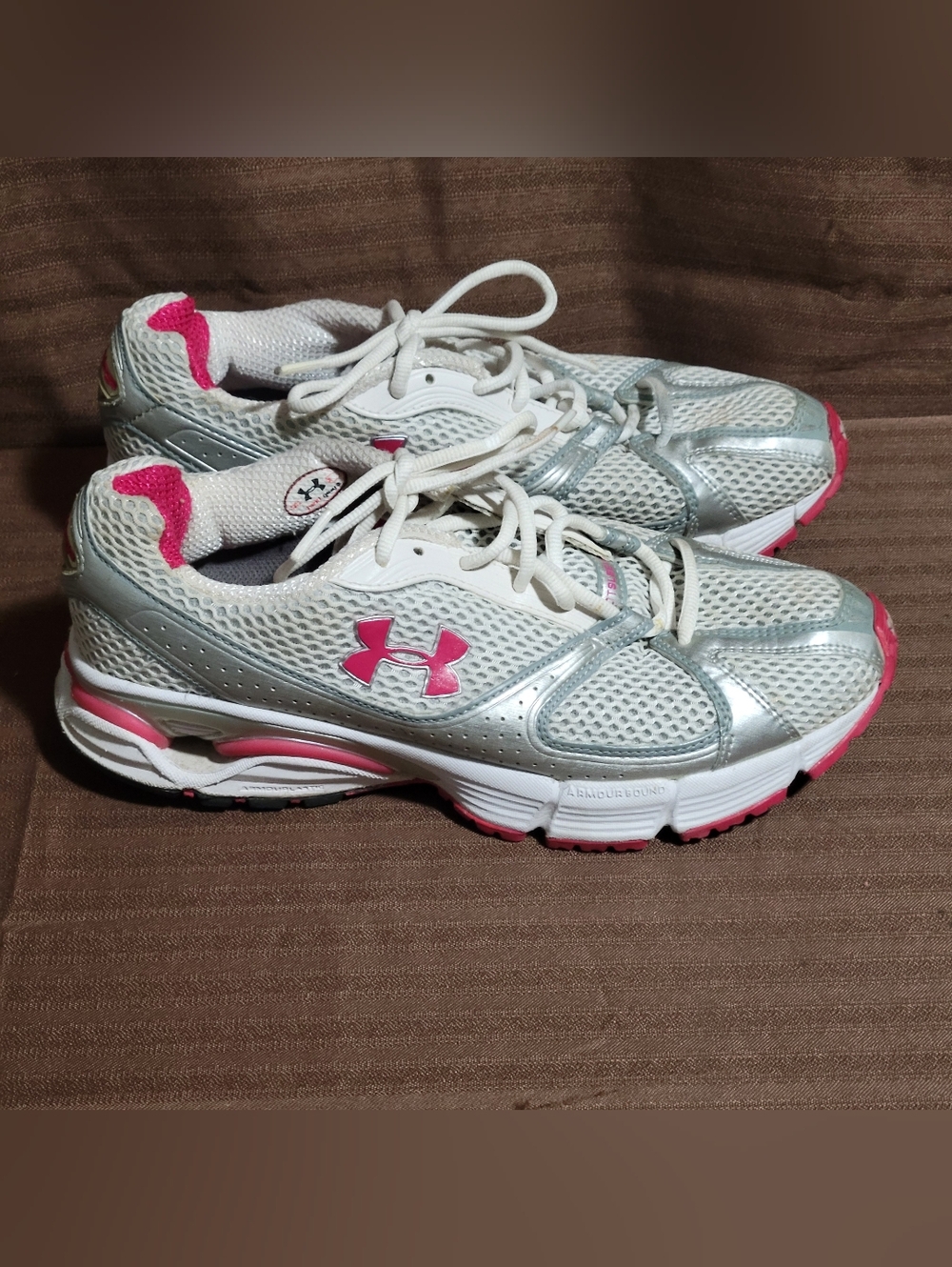 Under Armour Women’s Silver & Pink Running Shoes
